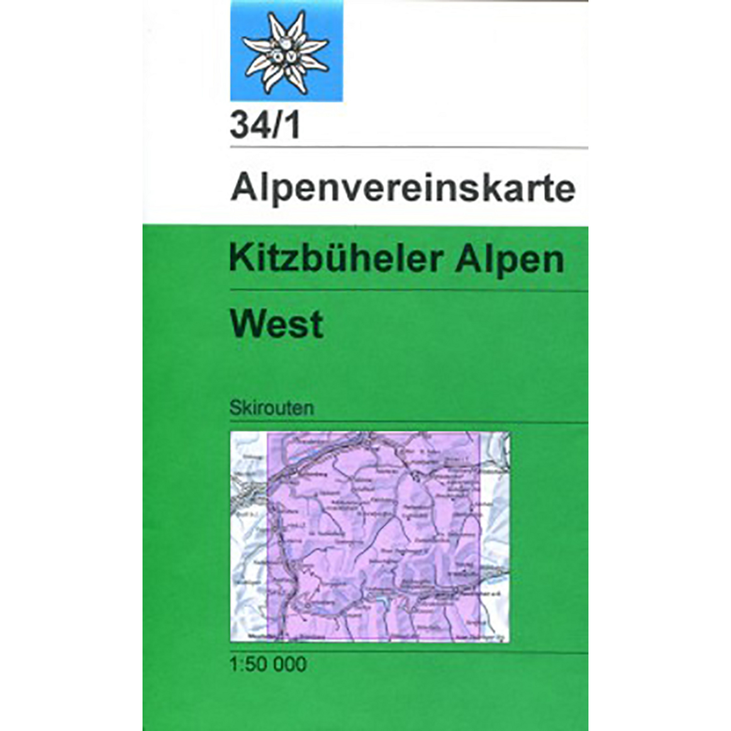 DAV AV-Karte 34/1 Kitzbüheler Alpen West Ski Topografische Karten