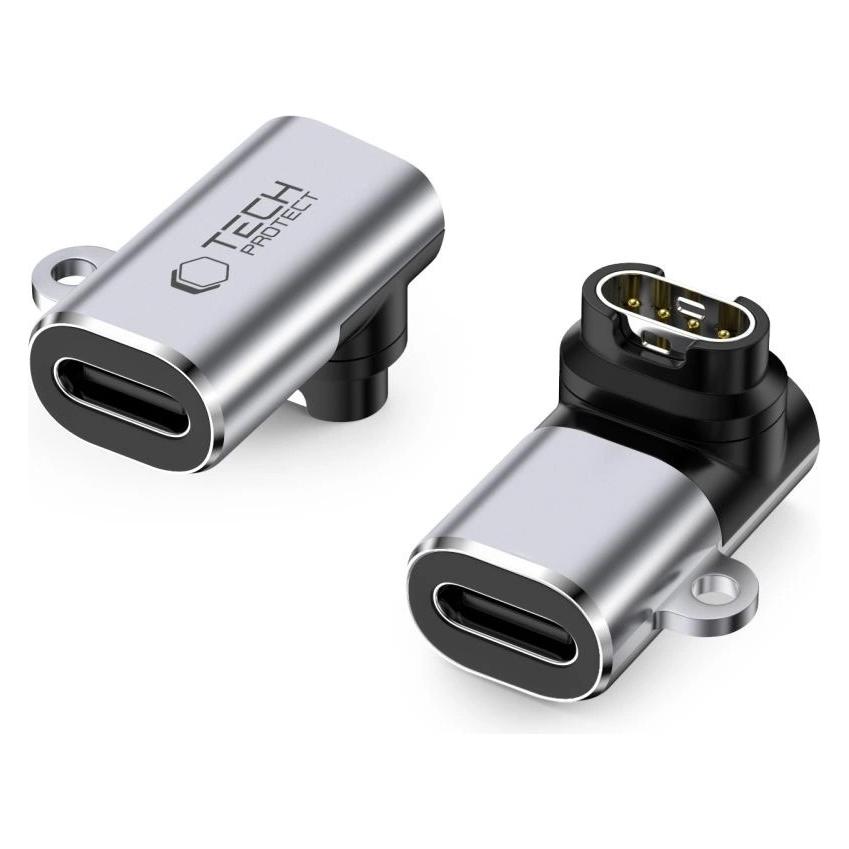 Tech-Protect Ultraboost USB-C Winkeladapter für Garmin Watch - Grau (5906302368709)