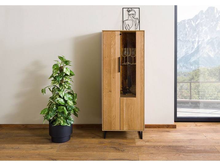Highboard Wildeiche 55x43x145 natur geölt LINDAU #15