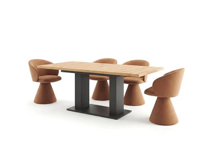 Newroom Esstisch Ausziehbar Anthrazit Wildeiche Esszimmertisch Modern - 150x76x90 cm (BxHxT) - Tisch Küchentisch Speisetisch - Esszimmer Küche Wohnzimmer