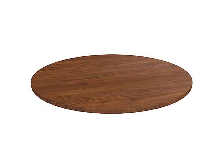 PTUGUOF Runde Eichenholz Tischplatte Dunkelbraun 70x1,5 cm Massivholz, Behandelte Oberfläche, Für Esszimmer, Küche, Balkon, Kompatibel mit Tischbeinen