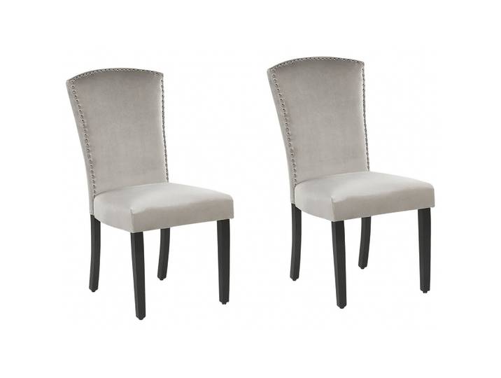 STUHL 2er-Set Samtstoff Grau Piseco