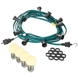 Illu- Party Lichterkette Außenlichterkette 10m grün 20 warmweiße LED Kugellampen