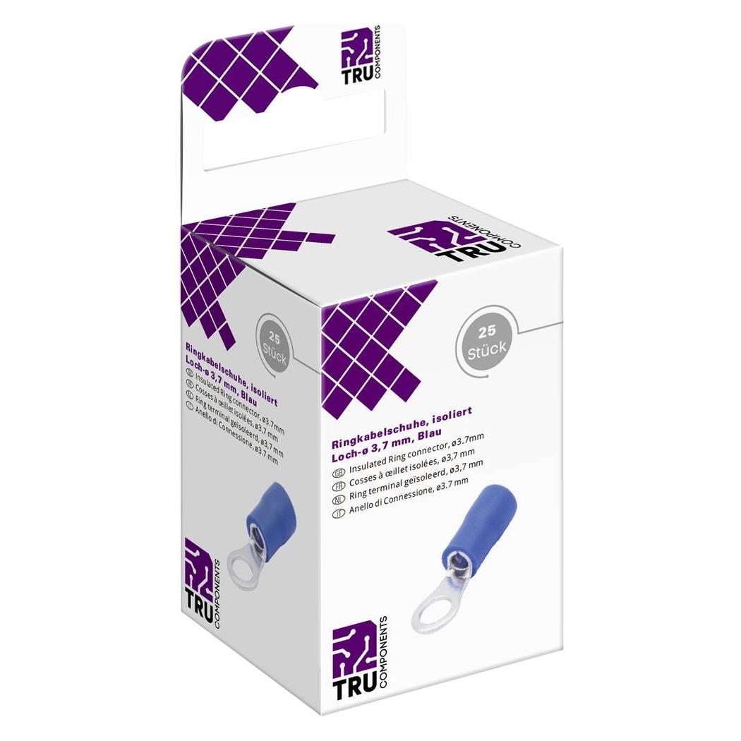 Tru Components Ringkabelschuhe, isoliert - 1.5mm² - 2.5 mm², Loch-Ø 3.7mm, 25 Stk (T2010C288)