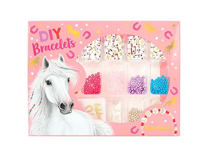 Depesche 12056 Miss Melody - Knutselset voor het maken van DIY armbanden, incl. elastiek, vele kralen, bedels en instructies