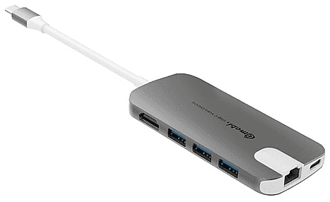 REACONDICIONADO Seminuevo Muy bueno Hub - Silver HT Type-C, Adaptador Hub, USB 3.0, USB-C, MicroSDHD, SDHC, HDMI, Ethernet