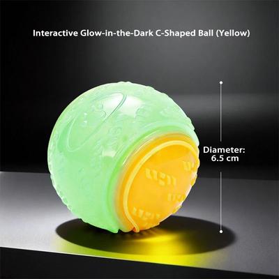Inspired Finds HOOPET Glow Bounce Fetch Ball For Energetic Dogs night Light Yellow
