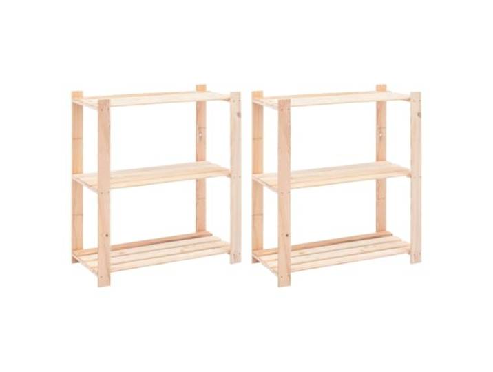 GHVBNMF 2er Set Lagerregal Massivholz Kiefer 3 Böden 80x38x90 cm Stabiles Holzregal für Küche, Büro, Werkstatt und Keller, unbehandeltes Nadelholz individuell gestaltbar