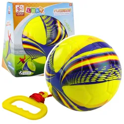 Schaumstoffball an einer Schnur mit Zuggriff Gelb 14cm