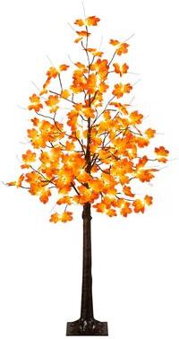 Nearly Natural 5-ft Pre-Lit Minimalist Autumn Maple Artificial Fall Tree - Green