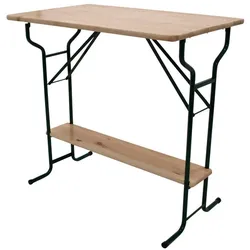 Garten Stehtisch klappbar Massivholzplatte und Metallgestell