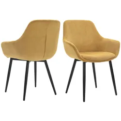 SalesFever »Steve« Armlehnstuhl 2er-Set gold 64x86x59 cm
