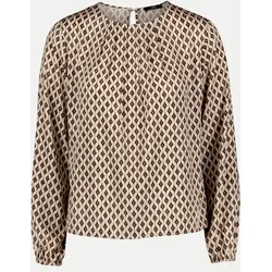 Langarm Bluse 1871-Cream/Brown 36