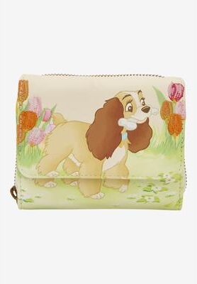 Women's Loungefly Disney Lady and the Tramp Wallet Pastel Tulip Trifold by Loungefly in Green (Size ONE SIZE)