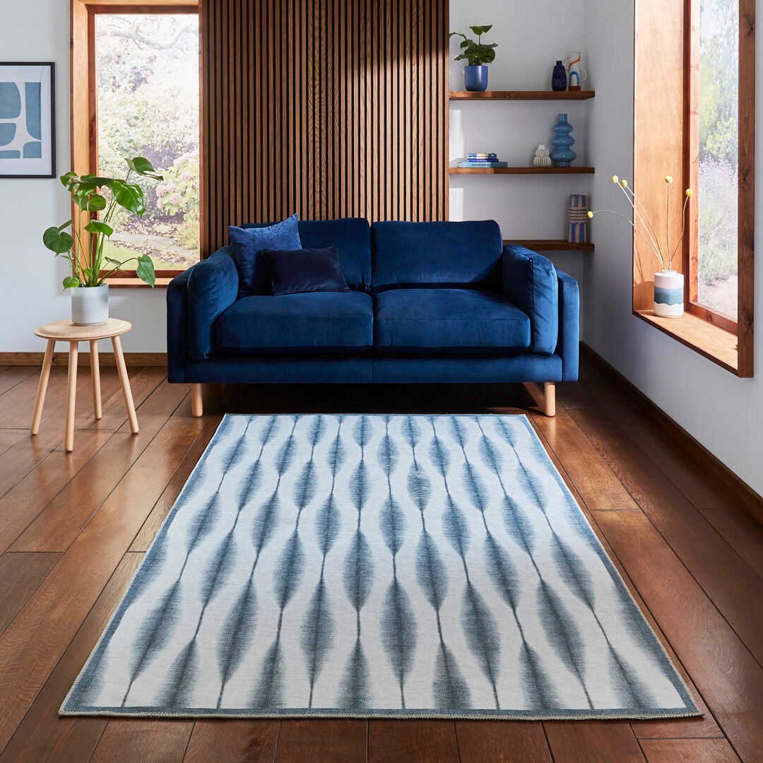 Scion Living Scion Floral Digitally Printed 185cm X 290cm Area Rug Blue Rectangle 76 x 150 cm