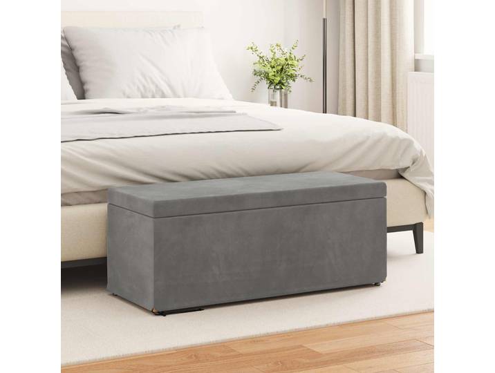 vidaXL Hocker Dunkelgrau 101 x 41 x 40 cm Samt und Engineering Holz