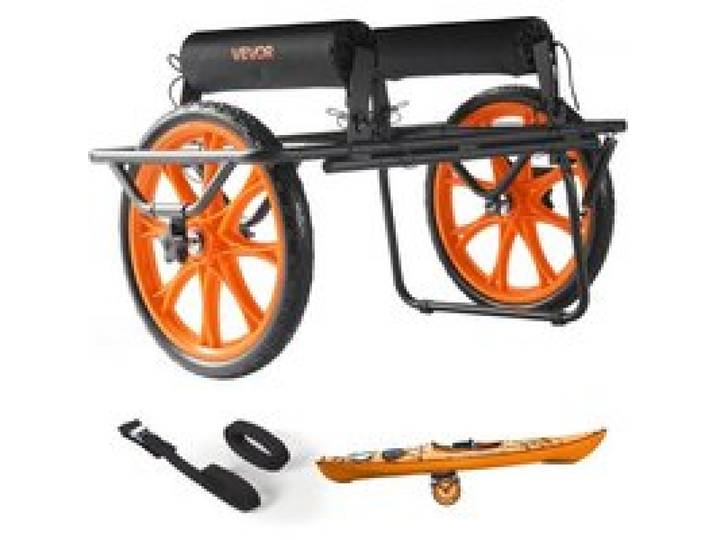 VEVOR Kajakwagen, 150 kg, Kanuwagen mit 38,1 cm Vollgummireifen & Spanngurt, Bootswagen zum Transportieren von Kajaks, Kanus, Paddleboards, Jon-Booten, Wassersportgeräte, 770x495x425 mm