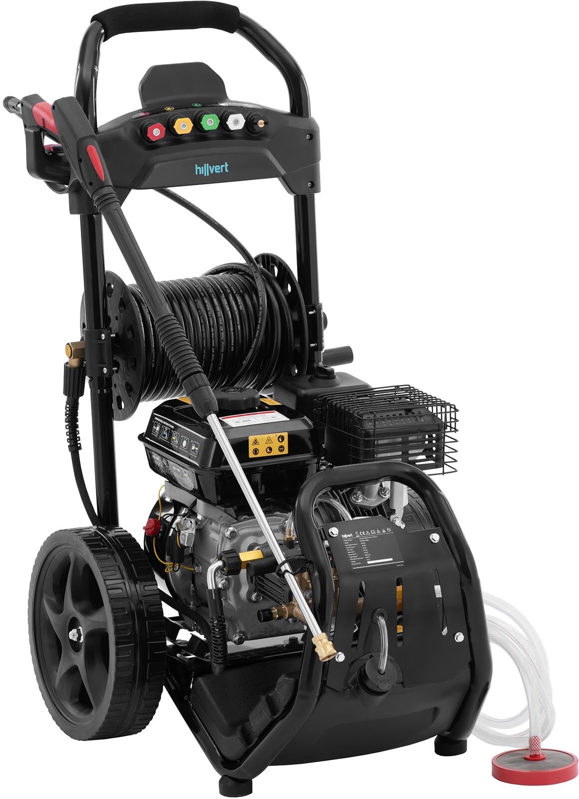 hillvert Máquina de limpeza de alta pressão a gasolina - 4500 W - 200 bar - 9 l/min - mangueira 20 m HT-HPW-180A