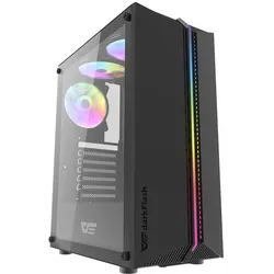 Darkflash Tech DK151 computer case LED with 3 fan (black) (ATX, mATX, Mini-ITX), PC Gehäuse, Schwarz