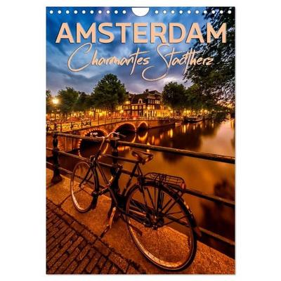 AMSTERDAM Charmantes Stadtherz (Wandkalender 2027 DIN A4 hoch), CALVENDO Monatskalender