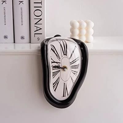 Uplift Picks Melting Wall Clock Surreal Dali Style Distorted Decorative Wall Art black