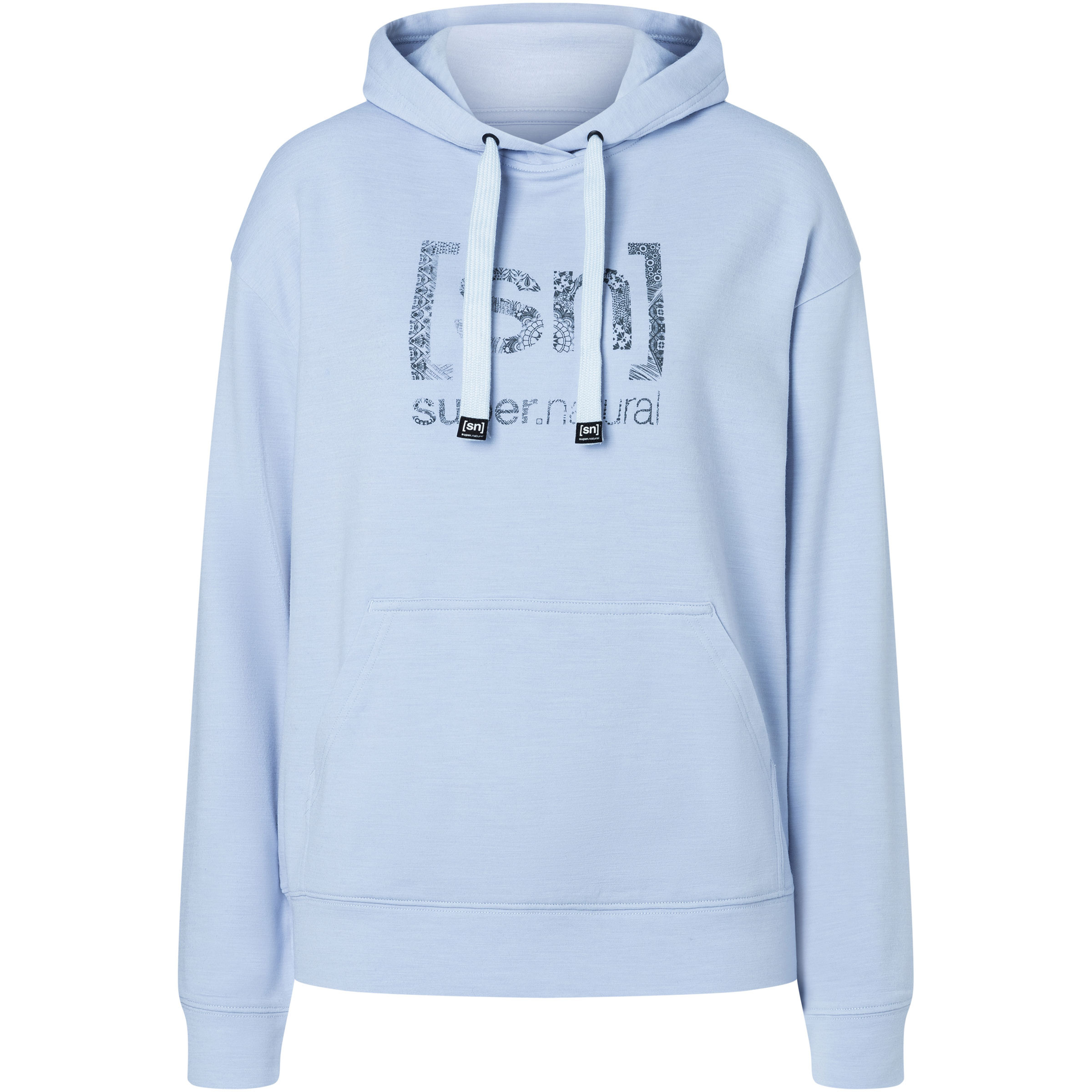 Super.Natural Arabesque Damen Hoodies blau Größe XS Trekking Hautfreundlich Merinowolle