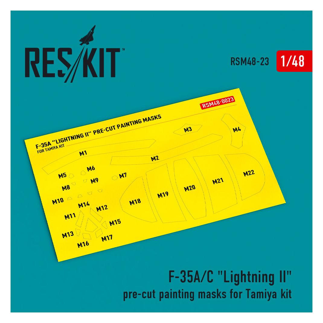 ResKit F-35 A/?? Lightning II pre-cut painting masks for Tamiya kit (RSM48-0023)