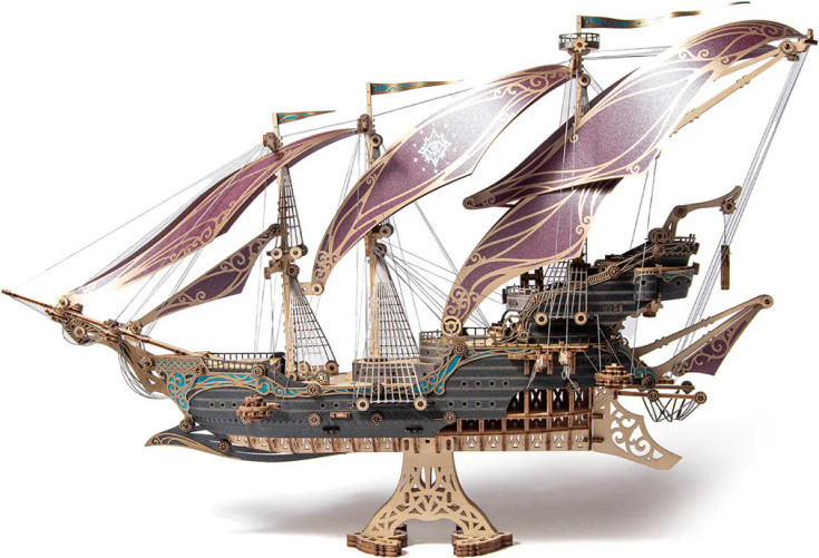 Howcat Vrabčí Avontuur Piratenschip 3D-puzzel - Paars - 518 stukjes