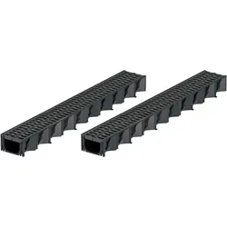 2x 1m ACO Self® Hexaline 2.0 Entwässerungsrinne mit Stegrost Microgrip