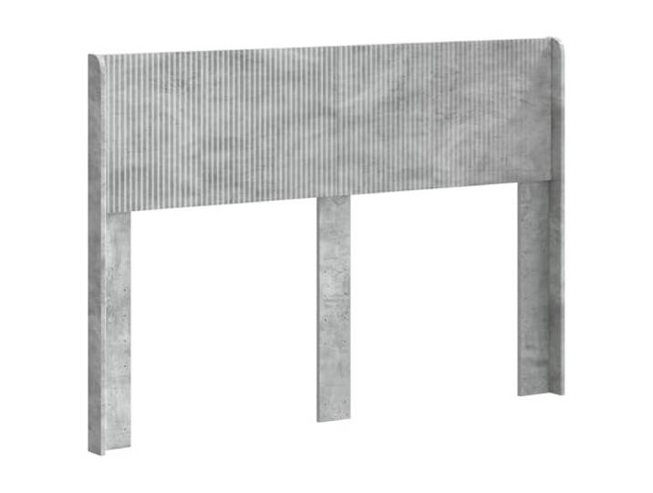 Kopfteil für Bett, Zementgrau, PB, mit vertikalen Leisten, 126,5 x 7 x 100 Holztechnik, Leisten-Design, einfache Installation, Wartung mit feuchtem Tuch, Verwendung im Innenbereich