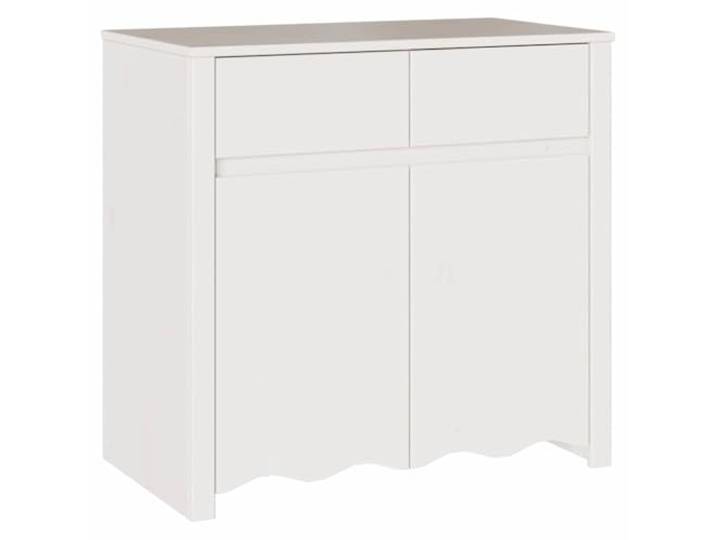 HEFZGDB Sideboard aus Massivholz für Moderne Wohnzimmer - Moderne Kommode mit Mehreren Fächern und Schubladen aus Massivholz Kiefer in Weiß - Kommode mit minimalistischem Design