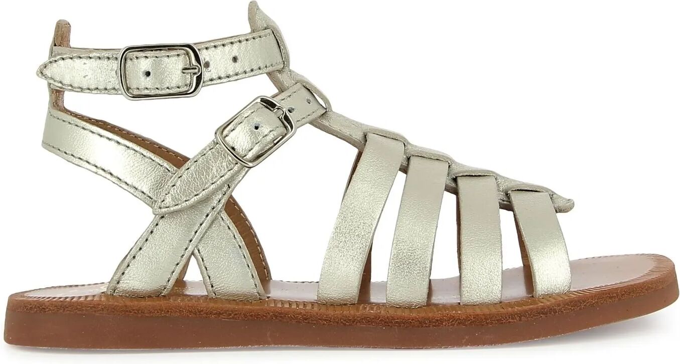 Pom d'Api Sandales Plagette Gladiator Argenté 28