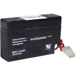 Multipower AGM-Batterie MP0,8-12AMP, 12 V, 0,8 Ah, Kabel mit AMP-Buchse