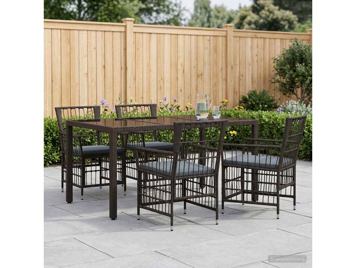 vidaXL Outdoor-Essgruppe 5 Stk. Schwarz Poly-Rattan