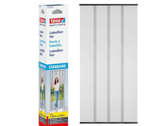tesa INSECT STOP Lamellen Vorhang - 120 x 250 cm - Anthrazit
