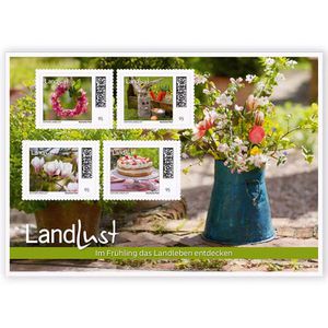 DeutschePost Briefmarken Landlust - Frühling, Set, 4 verschiedene Motive, selbstklebend, 4 Stück