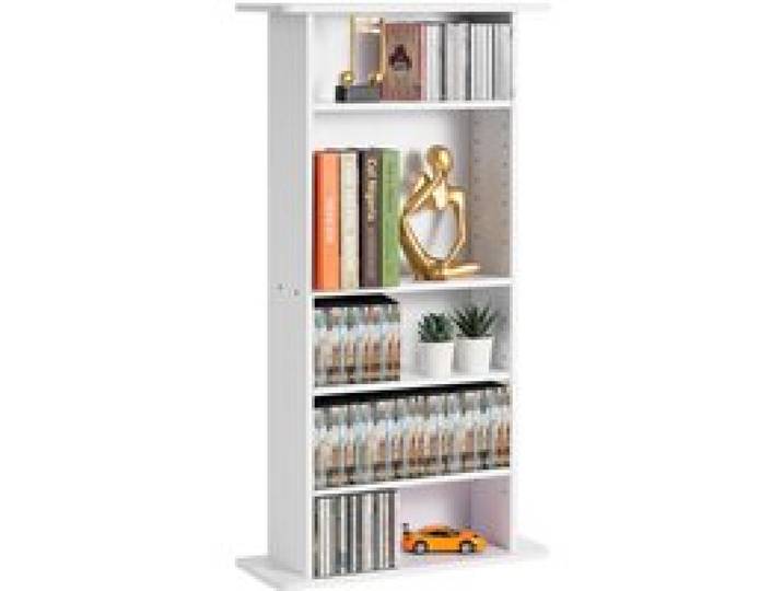 VEVOR Armoire de rangement CD/DVD à 5 couches, étagère réglable à DVD pouvant contenir jusqu'à 240 CD, protège et organise les collections de musique, de films, de jeux vidéo ou de souvenirs, blanc