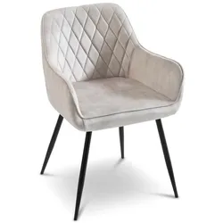 2er-Set BOOOM Stuhl Akron Stoff Grau, Beige Grau /