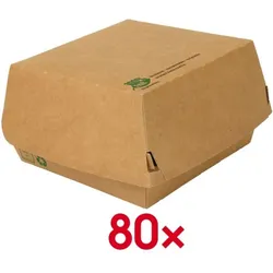 Papstar Burger-Boxen »pure«, 80 Stück braun, 12.5x7x12.5 cm
