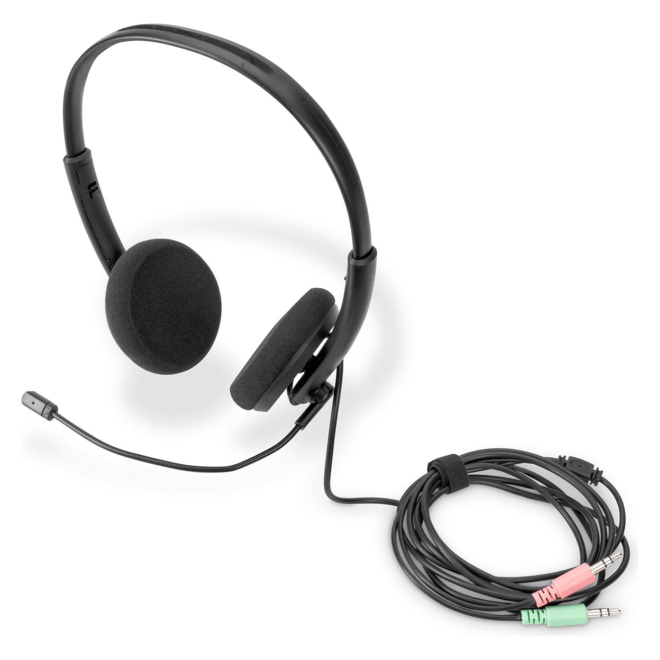 Digitus On Ear Office Headset mit Geräuschreduzierung, 3,5 mm Stereo (Kabelgebunden) (DA-12202)