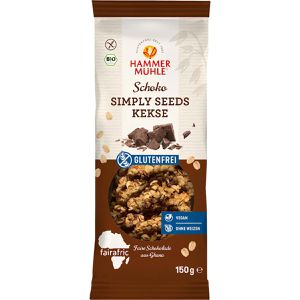 Hammermühle Kekse Simply Seeds Schoko, BIO, gluten-, laktosefrei & vegan, 150 g