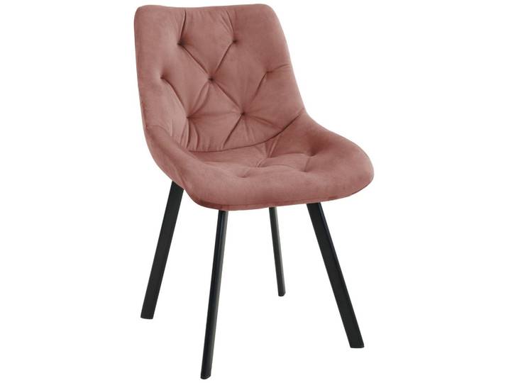 POLSTERSTUHL, Samt, Metallbeine Rosa 50/90/58,5