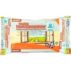 Reinex Reinigungstücher 7823, feucht, für Glasflächen, im Softpack, 30 Tücher