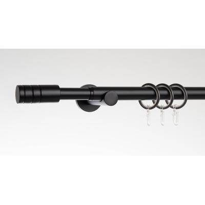 Gardinenstange LIEDECO "Stilgarnitur "Zylinder" ausziehbar 16/19 mm", schwarz, Ø:19mm, Eisen, Gardinenstangen, teleskopisch ausziehbar