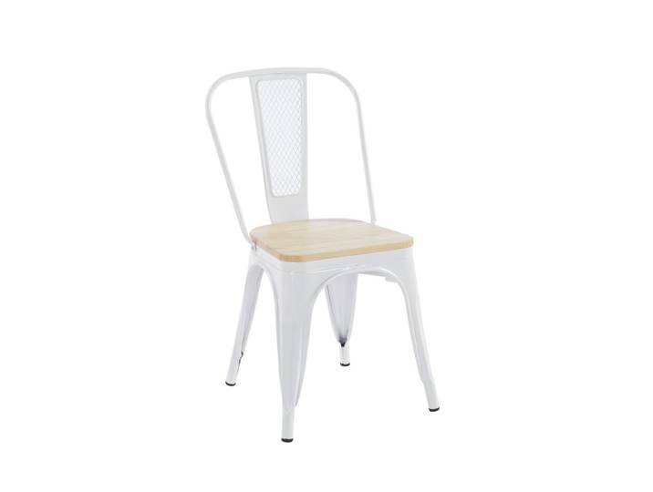 4er Set Valix Naturholz Stühle - Weiß