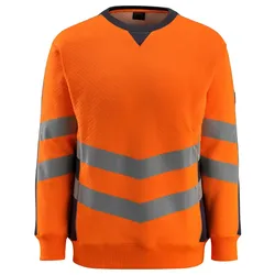 Warnschutz Sweatshirt "WIGTON" Safe Supreme UV-Schutz - 4XL - orange/schwarzblau