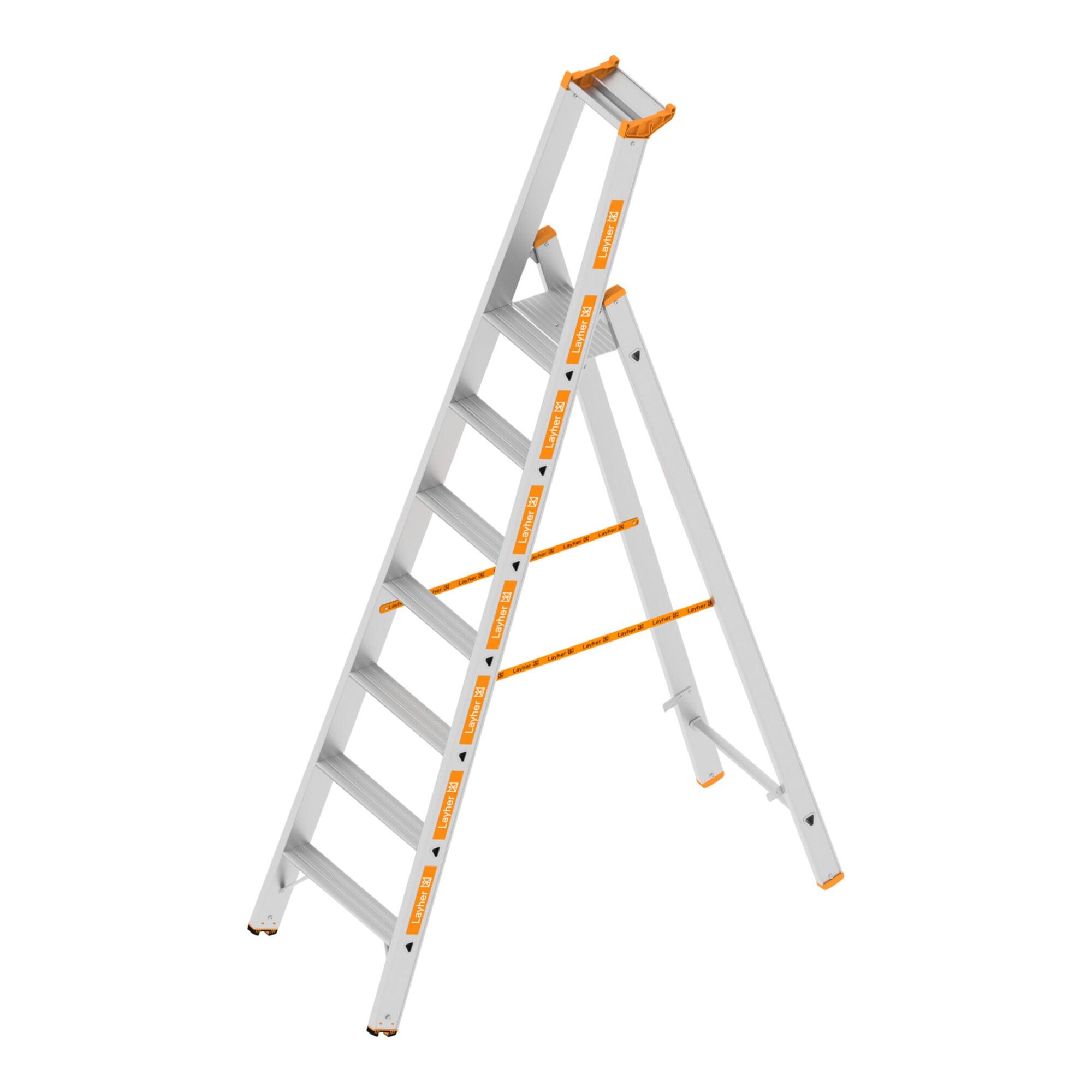 Layher Stufenstehleiter TOPIC 1064 7 Stufen einseitig begehbar (1064007)