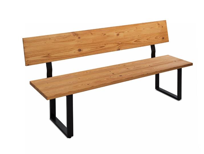 CURBY Sitzbank, rustikale Altholzoptik, Material Massivholz