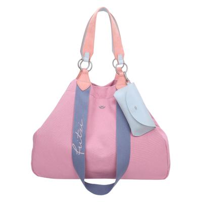 Henkeltasche FRITZI AUS PREUSSEN "Izzy", Damen, Gr. B/H/T: 16cm x 36cm x 50cm, rosa, Baumwolle, unifarben, Taschen, aus veganen Materialien