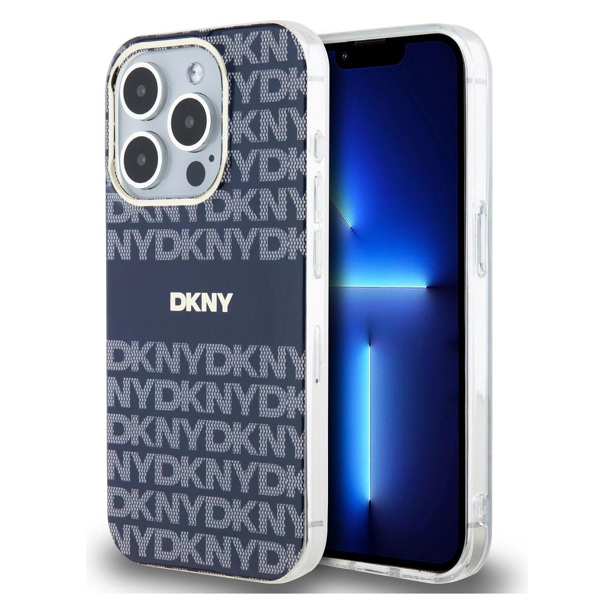 DKNY PC/TPU Repeat Pattern Tonal Stripe Magsafe Case for iPhone 13 Pro Blue (Apple iPhone 13 Pro) (DKHMP13LHRHSEB)